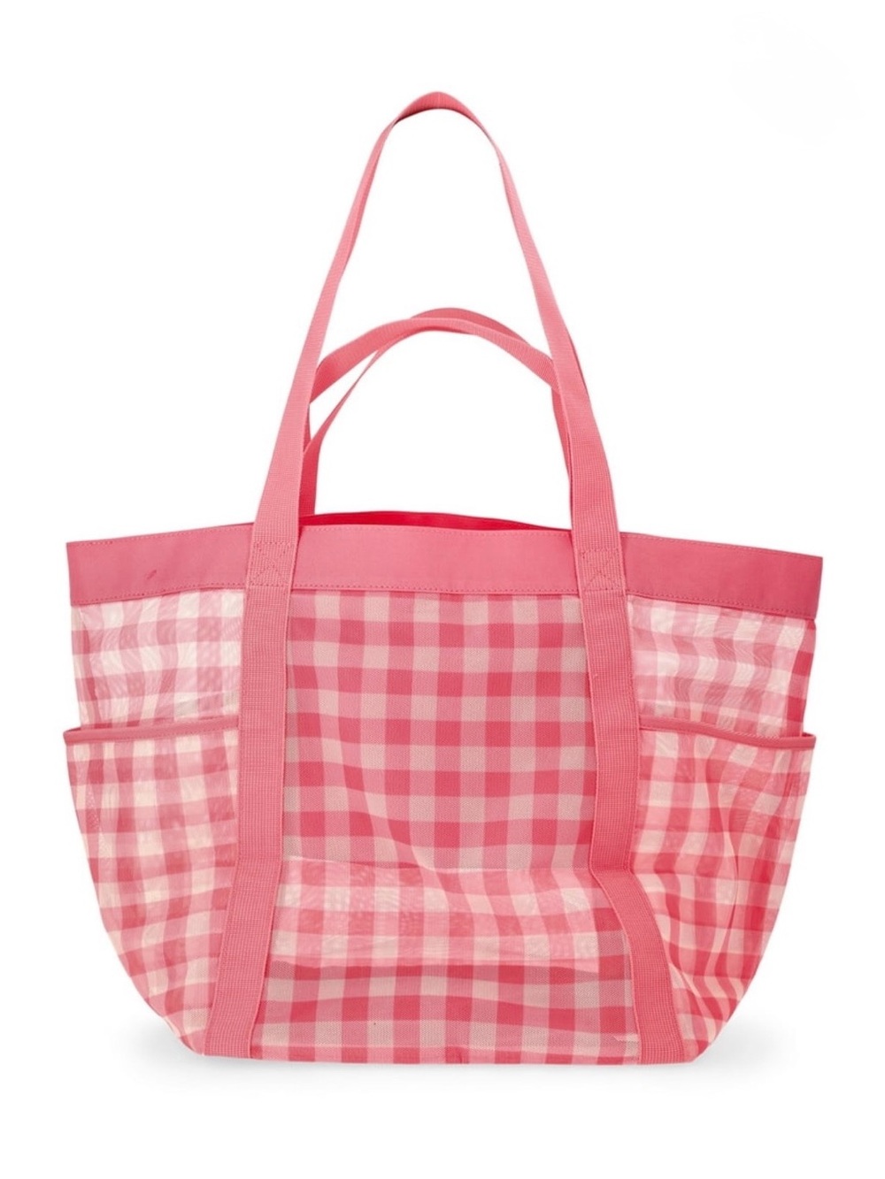 *new* No Boundaries Women's Mesh Tote Bag- Peach Gingham
